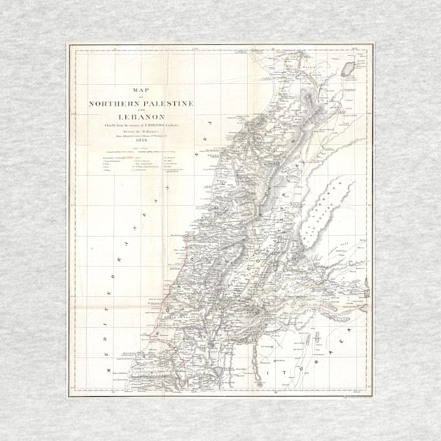 Vintage Map of Lebanon (1856) by Bravuramedia